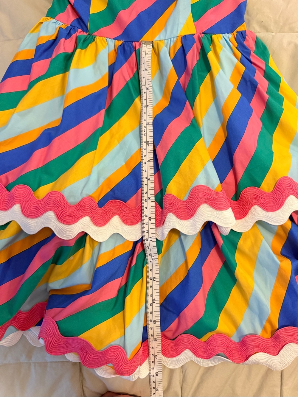 Sugarlips Multicolor Stripe One Shoulder Ruffle Tiered Mini Dress - Size XS NWT - Picture 15 of 15
